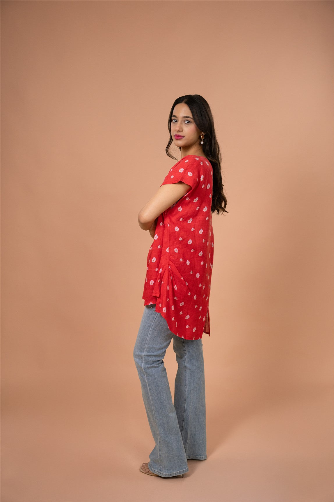 Crimson Petal High-Low Top