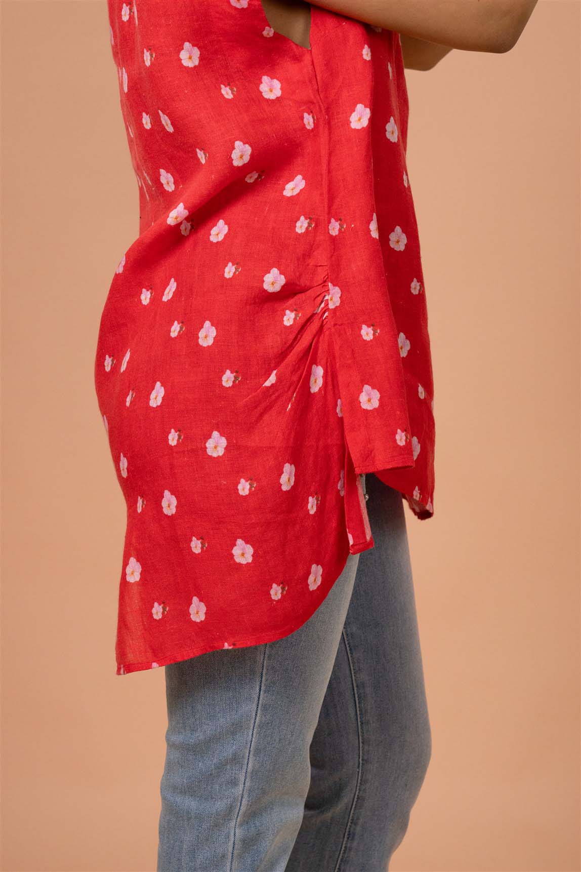 Crimson Petal High-Low Top