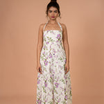 Ivory Garden Halter Midi Dress
