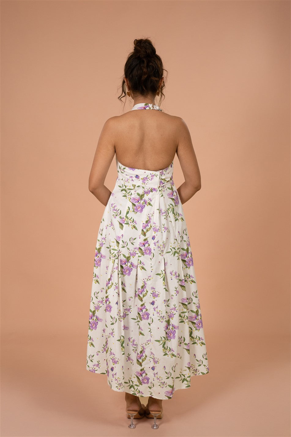 Ivory Garden Halter Midi Dress