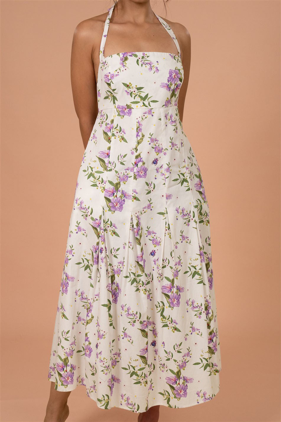 Ivory Garden Halter Midi Dress