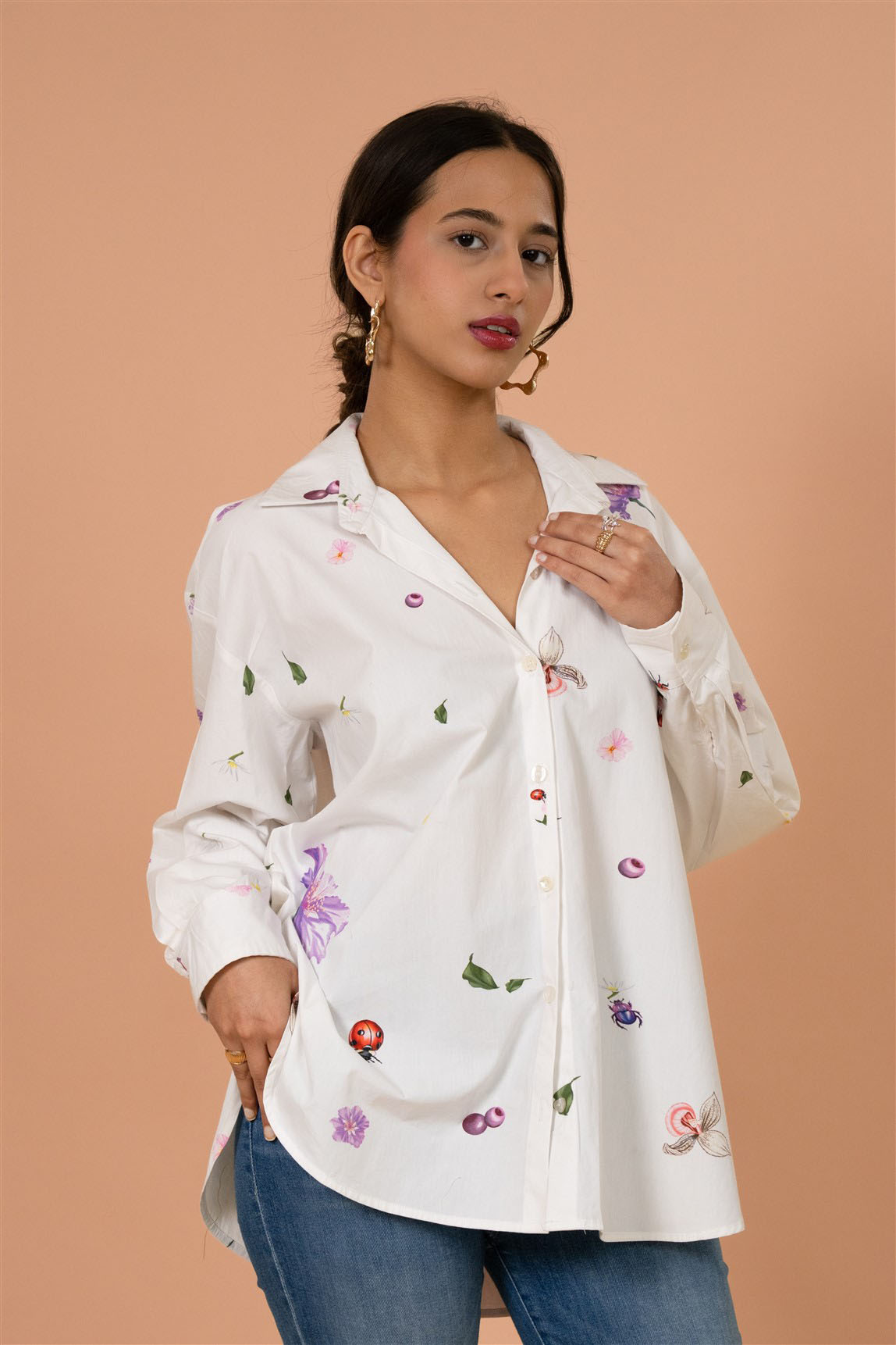 Ivory Garden Printed Shirt