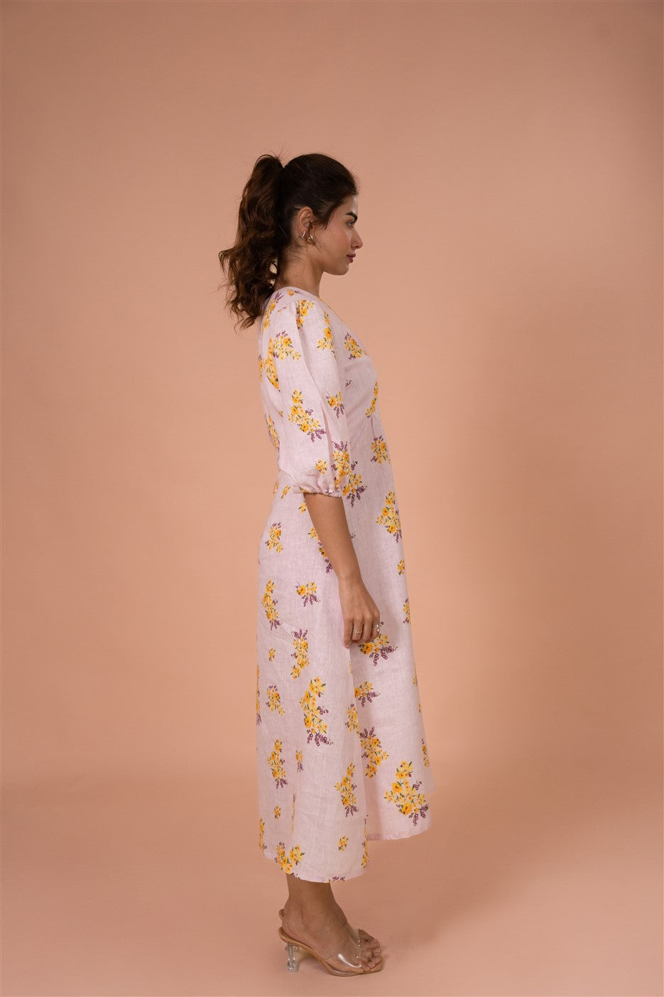 Blush Meadow Straight Midi Dress