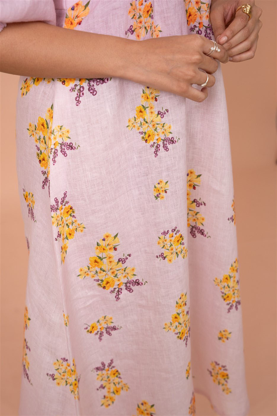 Blush Meadow Straight Midi Dress