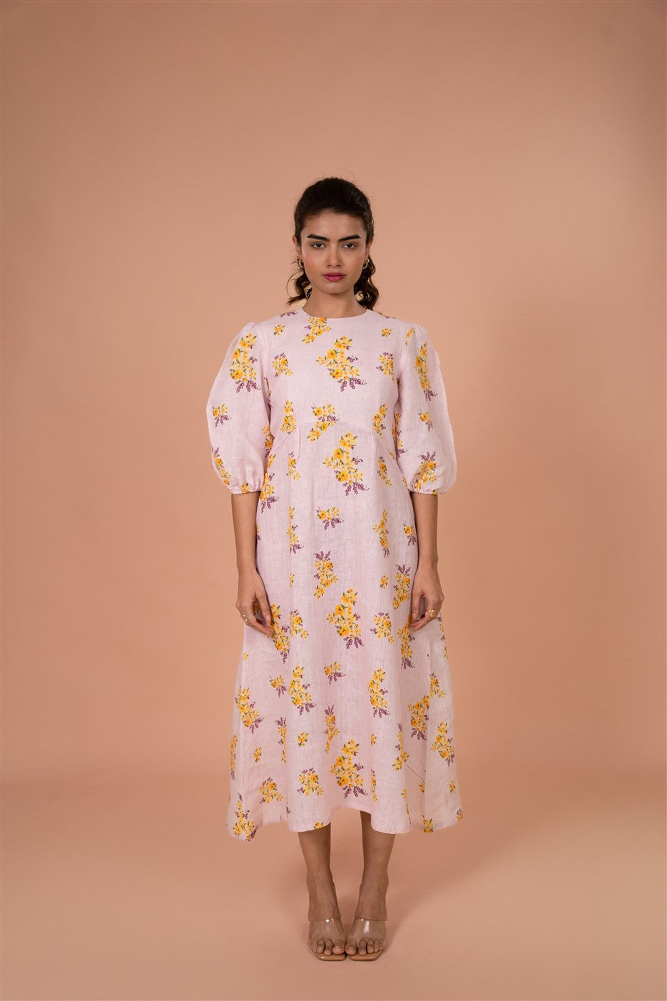 Blush Meadow Straight Midi Dress