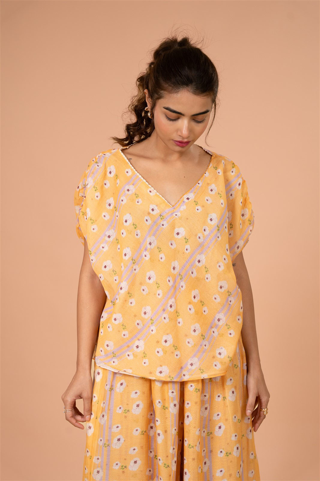 Coral Stripe Co-ord Set