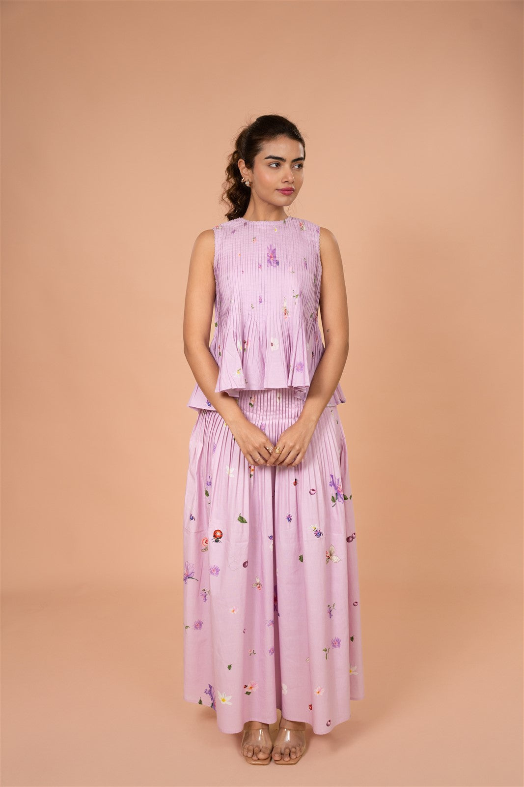 Lilac Pleated Dream Co-ord Set