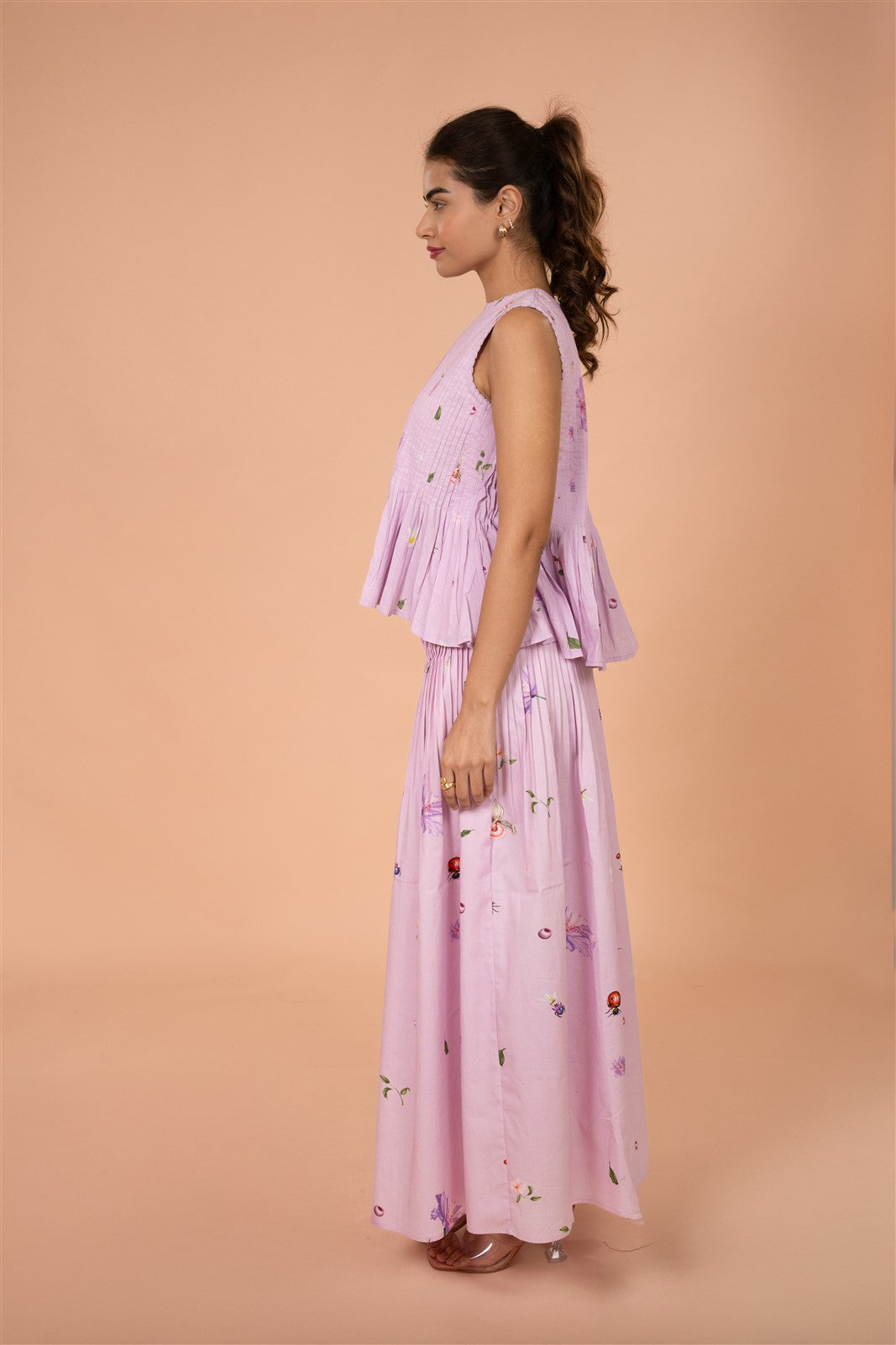 Lilac Pleated Dream Co-ord Set