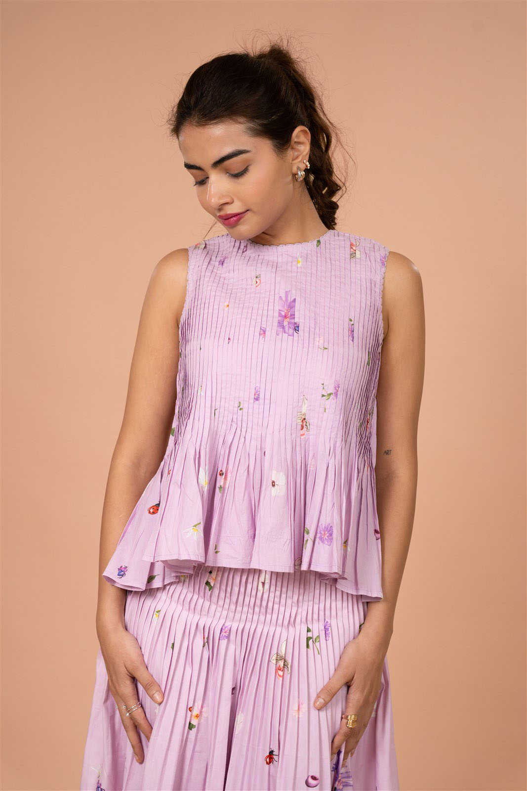 Lilac Pleated Dream Co-ord Set