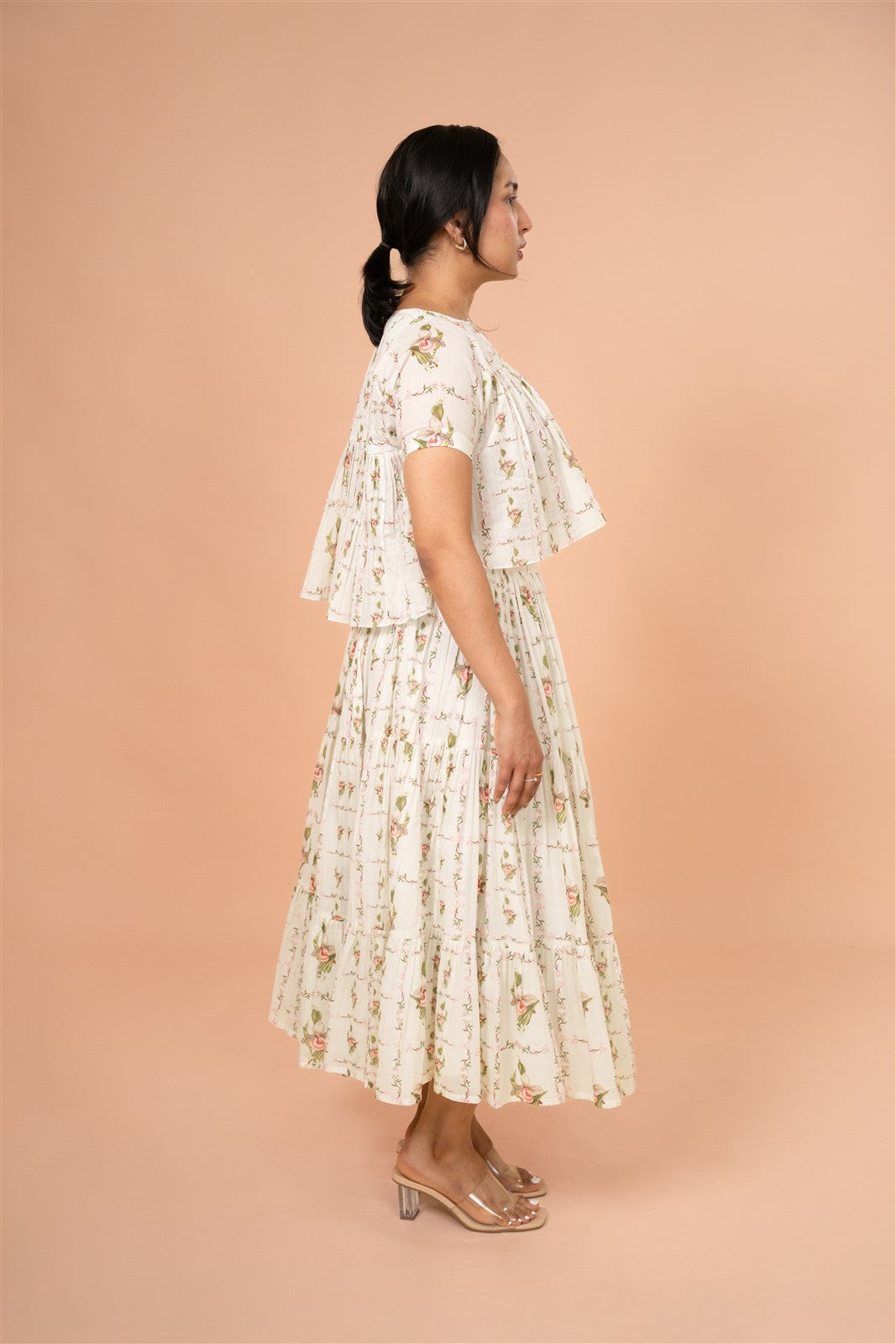 Ivory Tiered Skirt Set