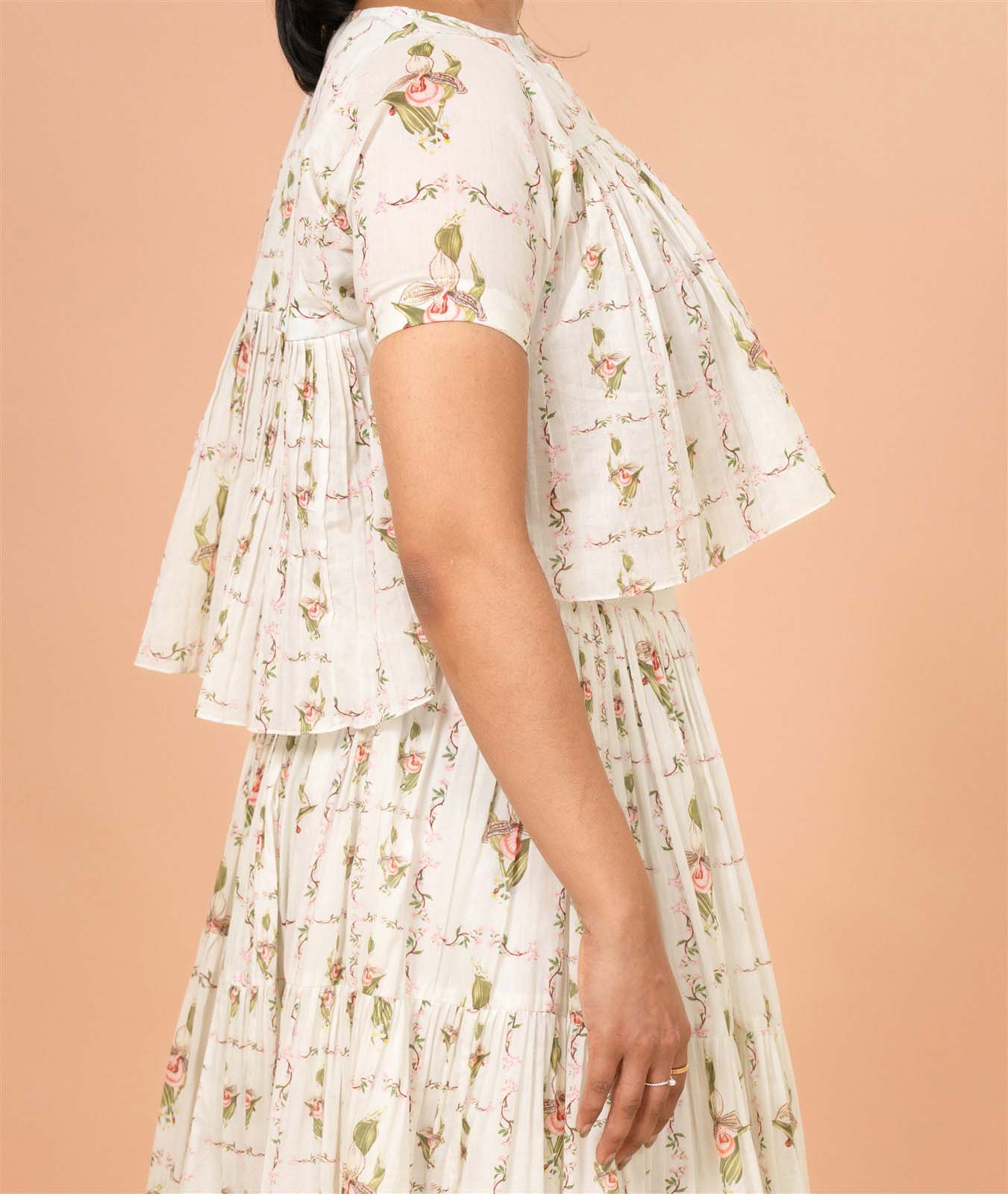 Ivory Tiered Skirt Set