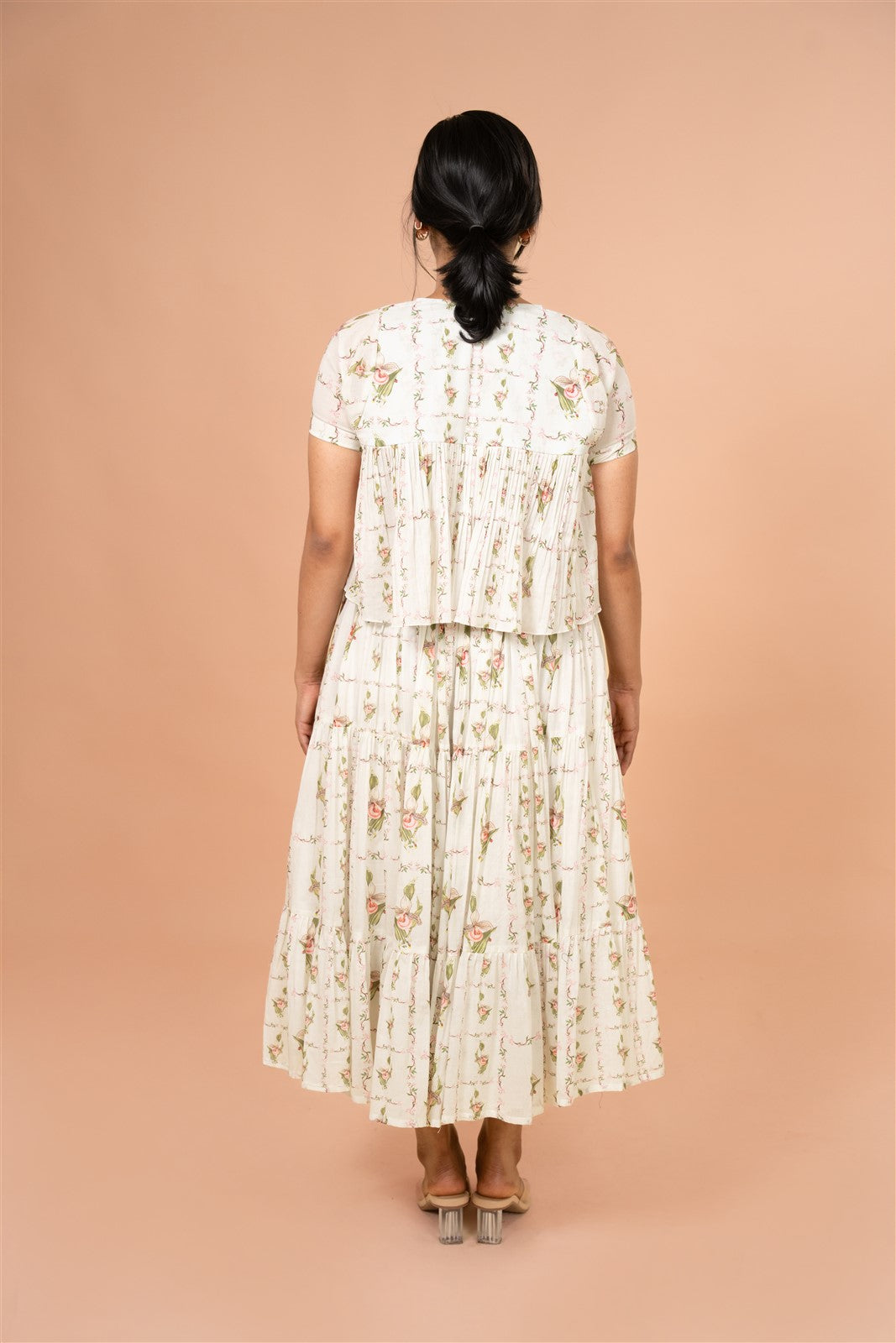 Ivory Tiered Skirt Set