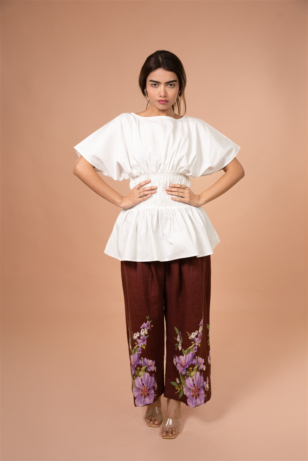 Ivory Gathered Waist Top