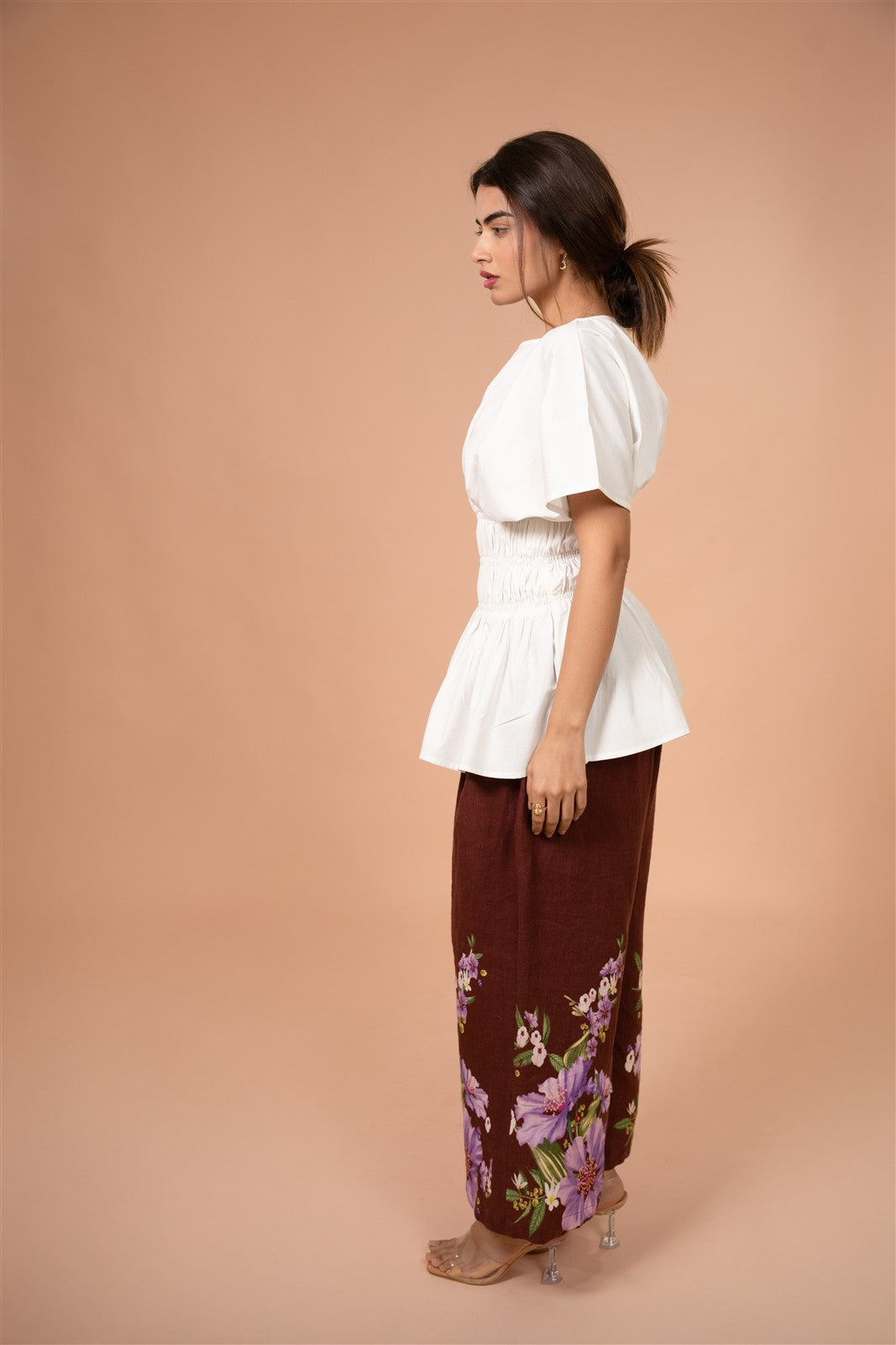 Ivory Gathered Waist Top