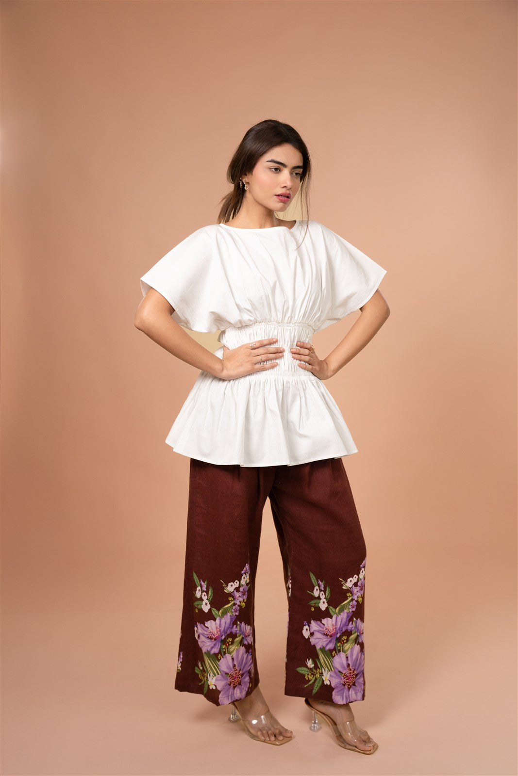 Ivory Gathered Waist Top