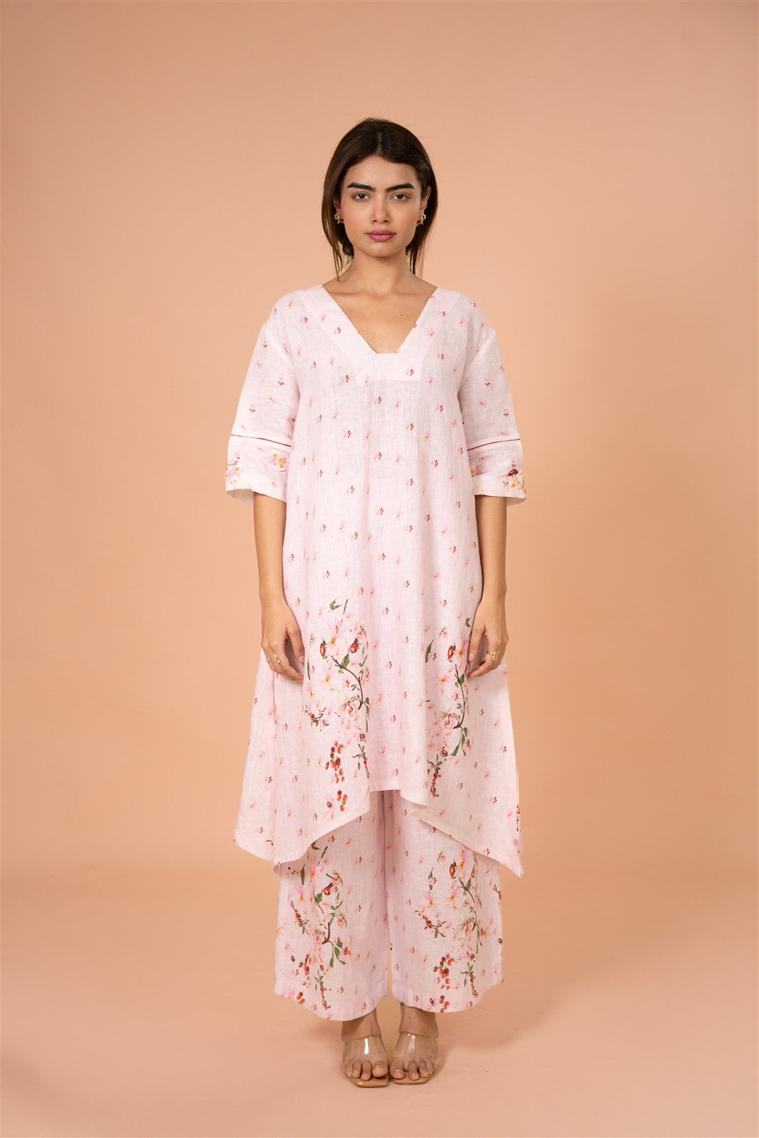 Blush Asymmetric Kurta Set