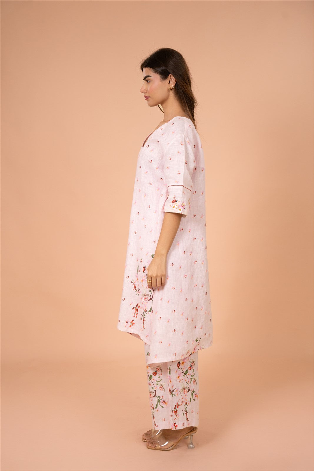 Blush Asymmetric Kurta Set