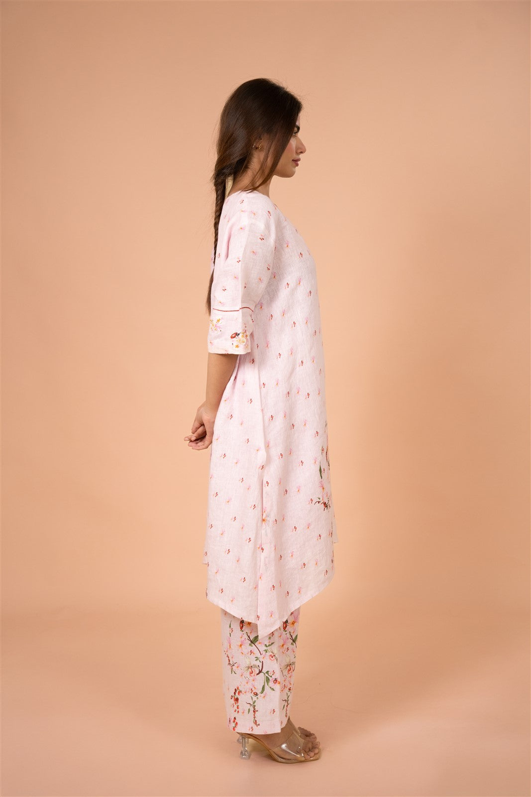 Blush Asymmetric Kurta Set