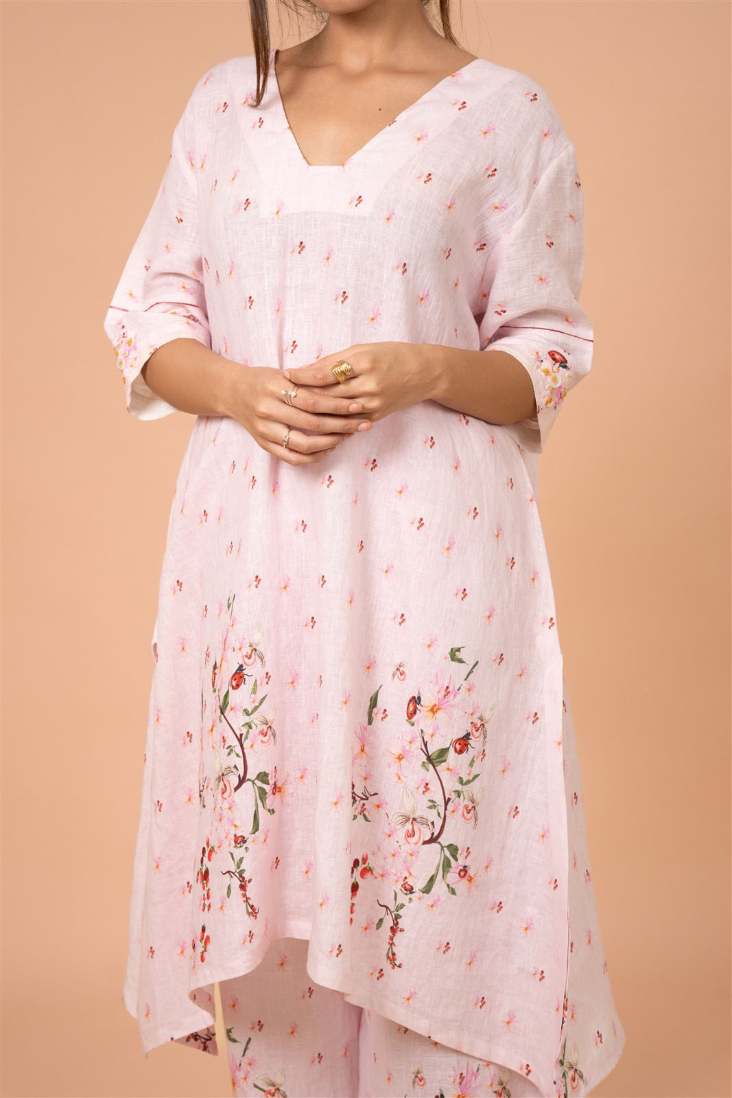 Blush Asymmetric Kurta Set