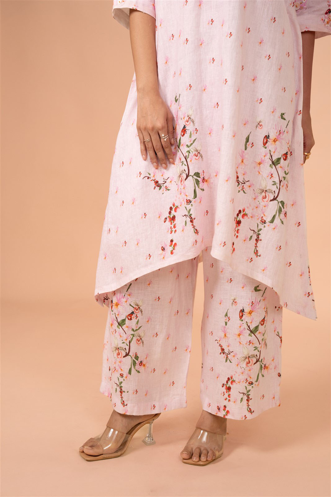 Blush Asymmetric Kurta Set