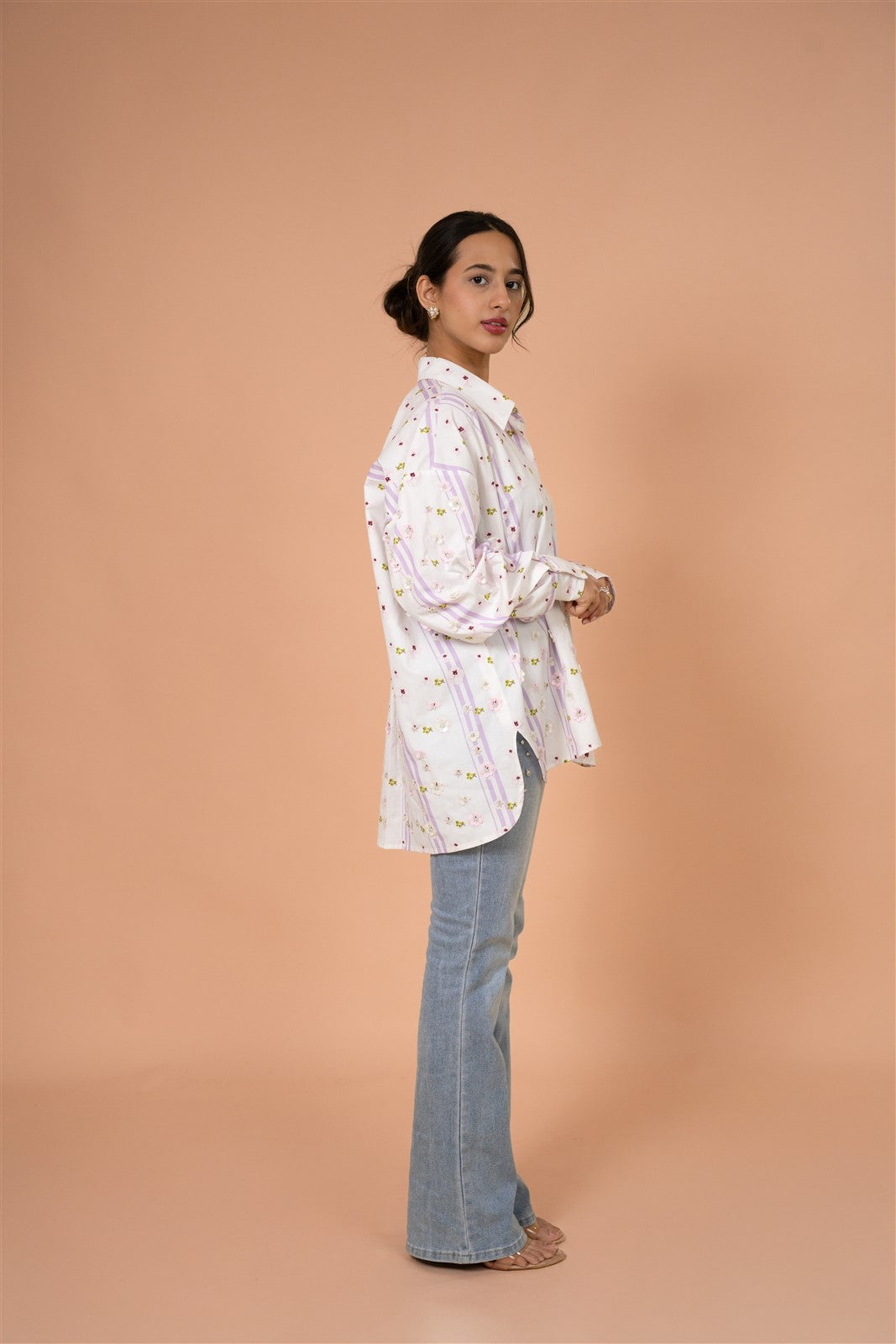 Blush Stripe Embellished Shirt