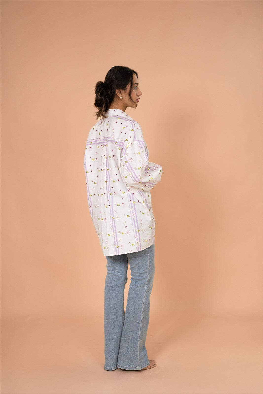 Blush Stripe Embellished Shirt