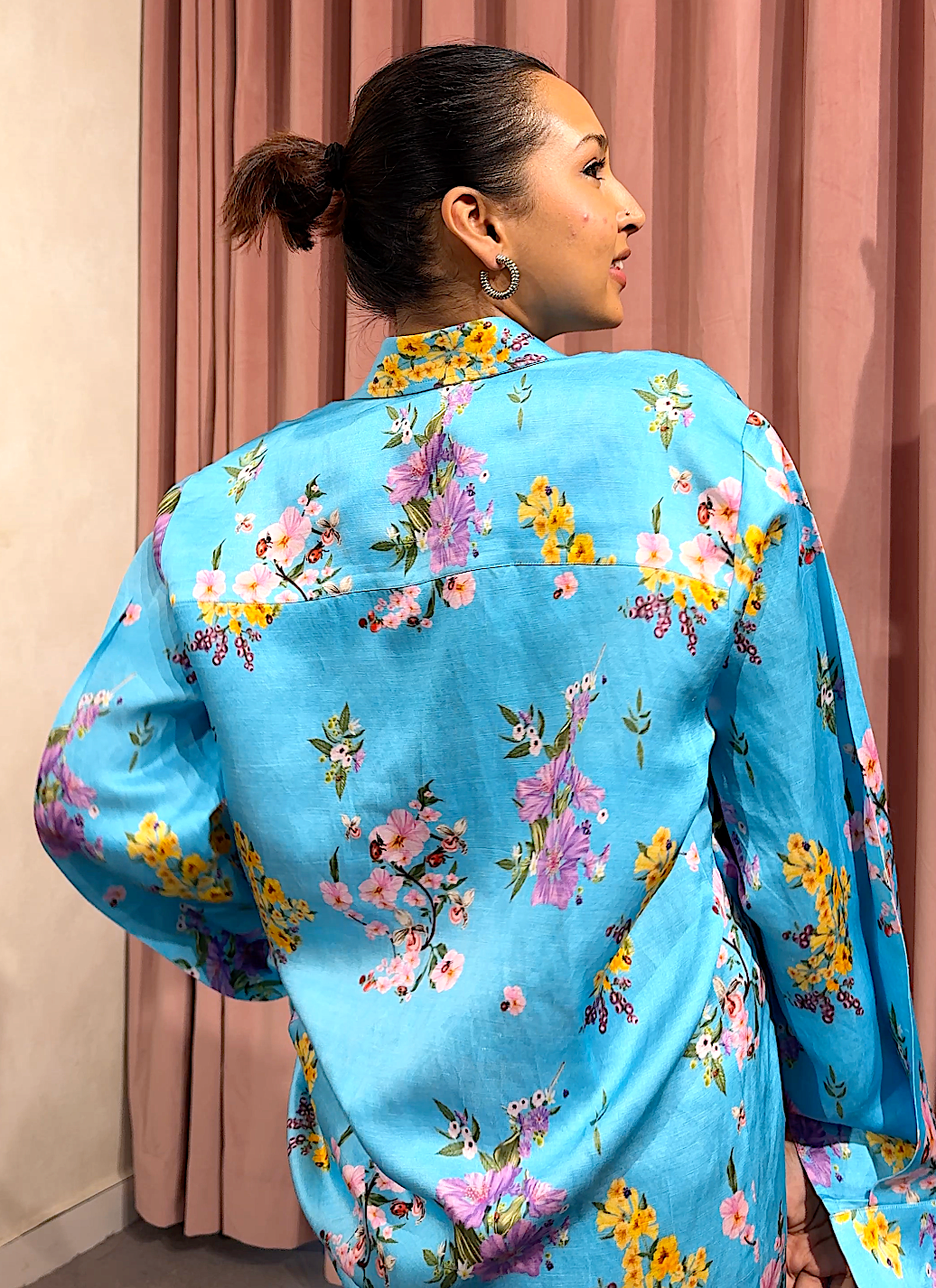 Linen Satin Bloom Shirt