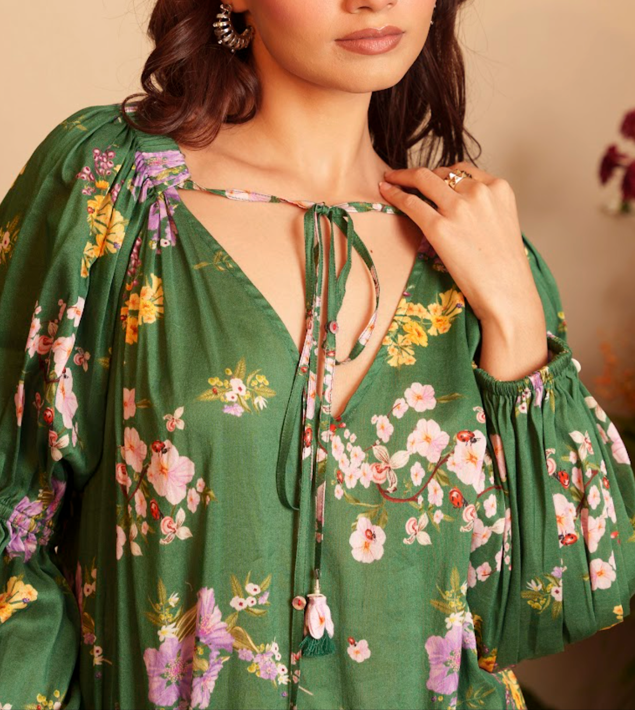 Deep Forest Gathererd Kurta Set