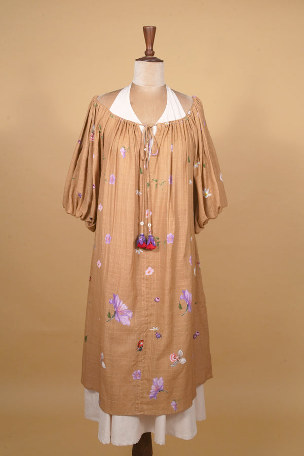 Deep Beige Contoured Dress