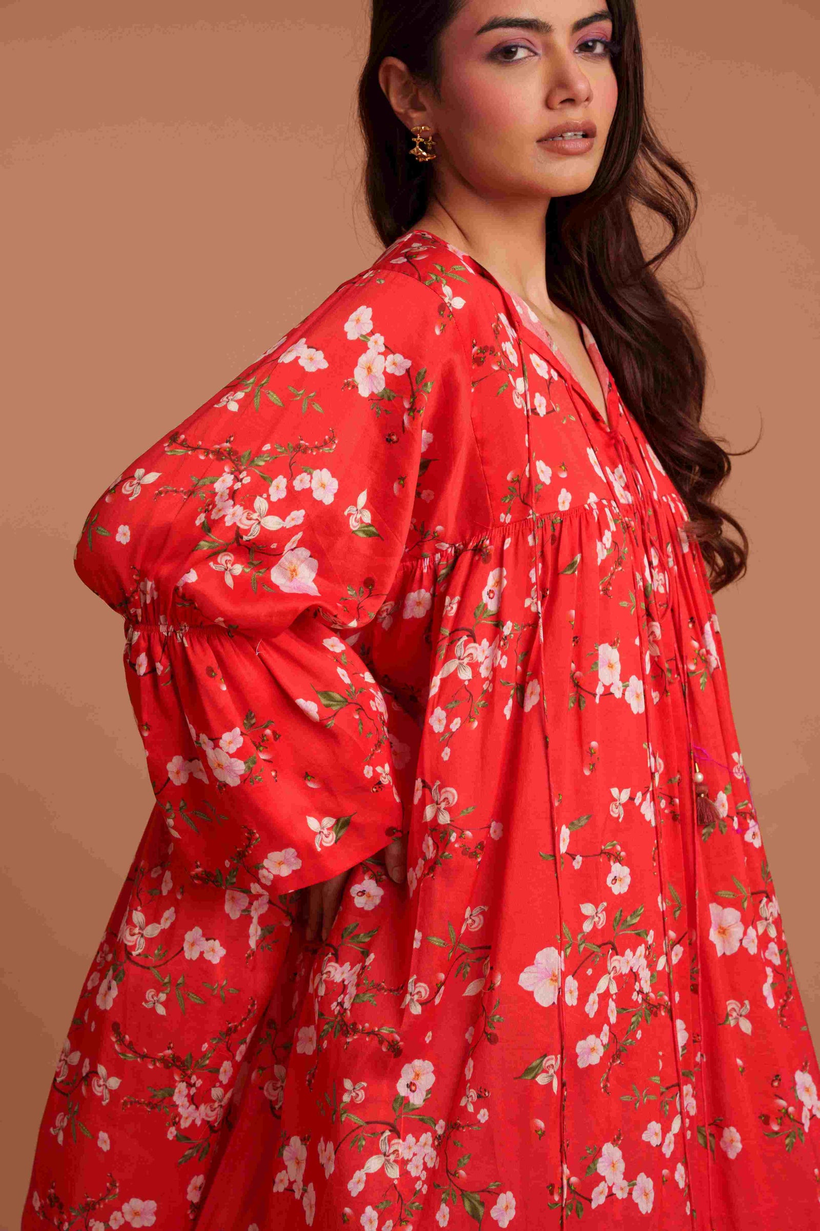 Cherry Blossom Flared Kurta Set