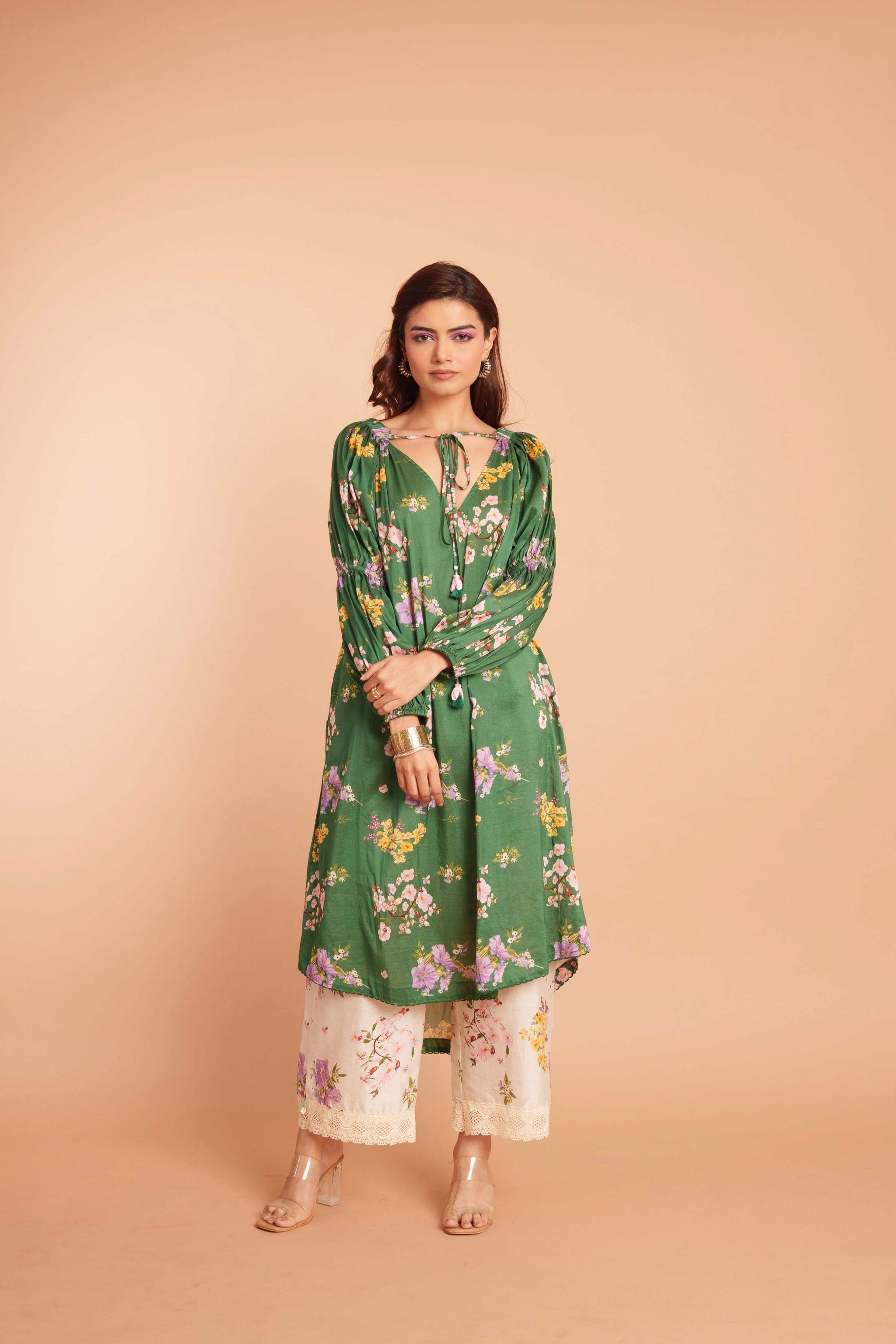 Deep Forest Gathererd Kurta Set