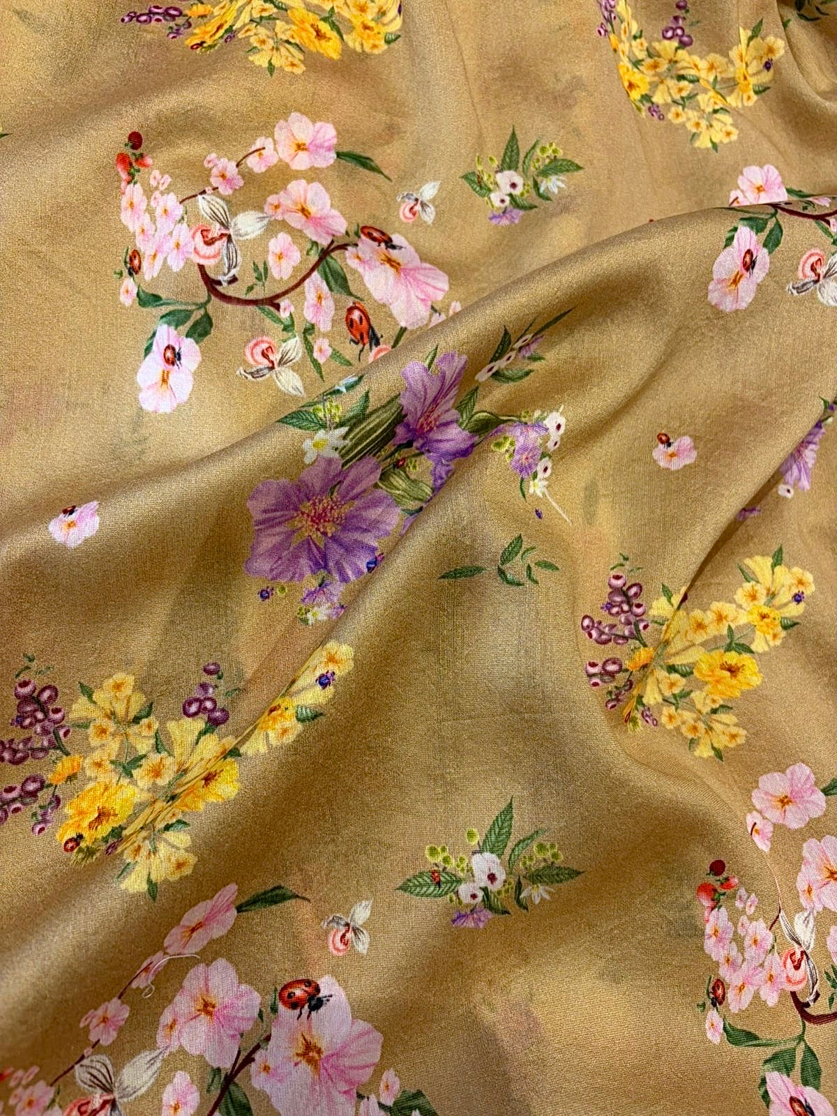Ochre Floral Tie-Up Kurta Set